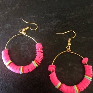 Hot pink earrings!